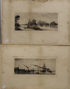 A pair of etchings, one of Windsor Castle, the other Vue De Gravesend Sur A Tamsie,