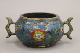 A cloisonne censer