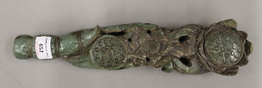 A Chinese hardstone ruyi sceptre