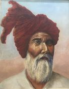 INDIAN SCHOOL (20th century), Portrait of a Rajasthani, oil on board,