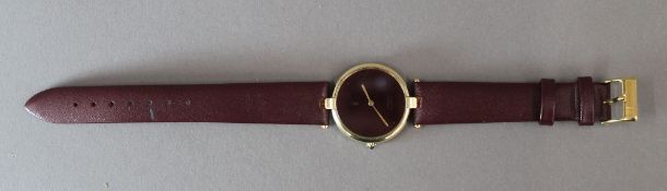 A Cartier 18 ct gold Vermeil wristwatch