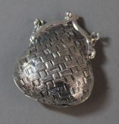 A small silver purse