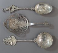 Three Dutch silver spoons (5.