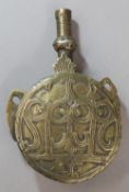 An 18th/19th century Eastern brass powder flask