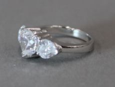 A three stone cubic zirconia ring