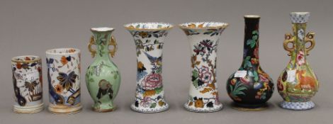 Seven various Mason's Ironstone vases,