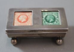 A silver double stamp box