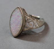A silver opal ring