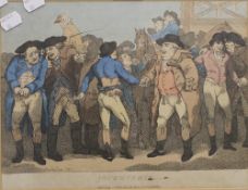 After THOMAS ROWLANDSON (1756-1827) British, Jockeyship, published 1802,