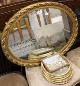 A gilt framed mirror,