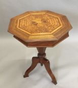 A parquetry inlaid trumpet worktable