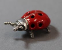 A silver model of a ladybird