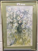 Daisies, watercolour, signed with initials,