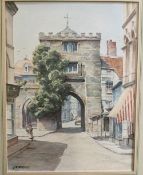 C W MORSLEY (20th century) British, Launceston, Cornwall (South Gate - 14th century) watercolour,