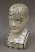 A ceramic phrenology bust