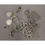 A small quantity of silver jewellery and charms (approximately 77.