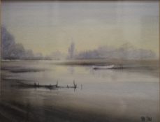 PETER TOMS (born 1940) British, Morning Stillness, watercolour, signed, framed and glazed,