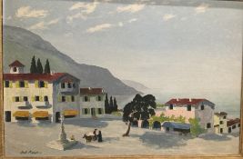 HEXT KNIGHT (20th century) British, Morning Haze on the Riviera, oil on board, signed, framed, 75.