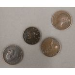 Three Victorian and one William IV farthings