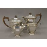 A George V silver four piece tea set,