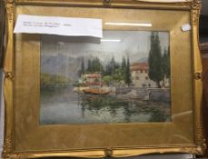 HENRY J LYON (1862-1938), Scene at Lake Maggiore, watercolour, signed, framed and glazed.