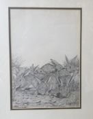 ENGLISH SCHOOL (20th century) Watership Down Book Cover Art, pencil, indistinctly signed,