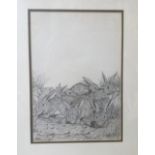 ENGLISH SCHOOL (20th century) Watership Down Book Cover Art, pencil, indistinctly signed,