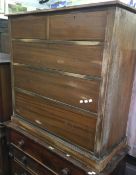 An Edwardian mahogany chest of two short over three long drawers,