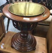 A Dutch line inlaid mahogany coal bucket