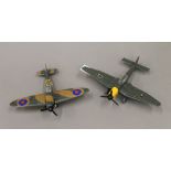 A Dinky Toys Spitfire MK II model airplane No.