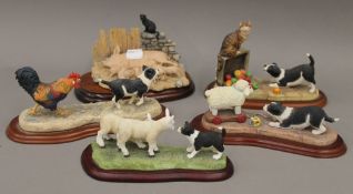 Six Border Fine Arts resin groups, comprising: four James Herriot; Early Learning (A0165),