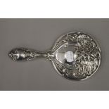 An Art Nouveau EPNS hand mirror,