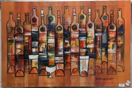 CONTINENTAL SCHOOL (mid-20th century) Still Life of Bottles, oil on canvas, indistinctly signed,