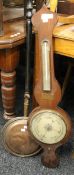 An Edwardian mahogany cased banjo barometer,