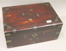 A 19th century Anglo-Indian brass inlaid writing box,