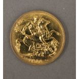 A gold sovereign,