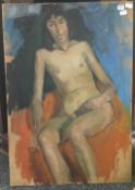 PEGGY GEDYE (20th century) British, Life Study, oil on board, signed to verso, unframed,