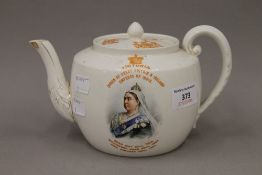 A late Victorian Commemorative Memorial teapot,