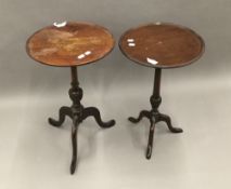 Two similar mahogany wine tables,