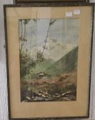 A G ZOPE (20th century) probably Indian, Kangra Valley, Himalayas, 1947, watercolour, signed,