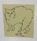 MAGGIE BURLEY (20th/21st century), Cat and Mouse II, limited edition print, signed,