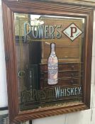 An advertising wall glass for Power's Pure Pot Still Whisky