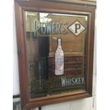 An advertising wall glass for Power's Pure Pot Still Whisky