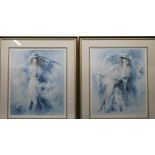 WILLEM HAENRAETS (born 1940) Dutch, Double Beauty and Doves, limited edition prints, a pair,