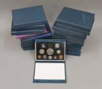 Twenty two Royal Mint United Kingdom proof coin collections comprising 1980-1999 with duplicates