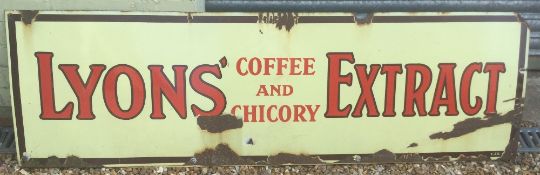 A large Lyons' Coffee and Chicory Extract enamel sign