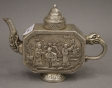 A Chinese silver plated teapot