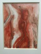 CONTEMPORARY SCHOOL, Figural Abstracts, a pair, watercolours, indistinctly signed,
