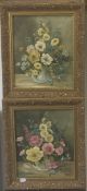 A pair of Floral Still Lifes, initials B.L.