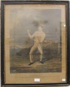 A 19th century print of the boxer Bendigo Wm Thompson Champion of England,